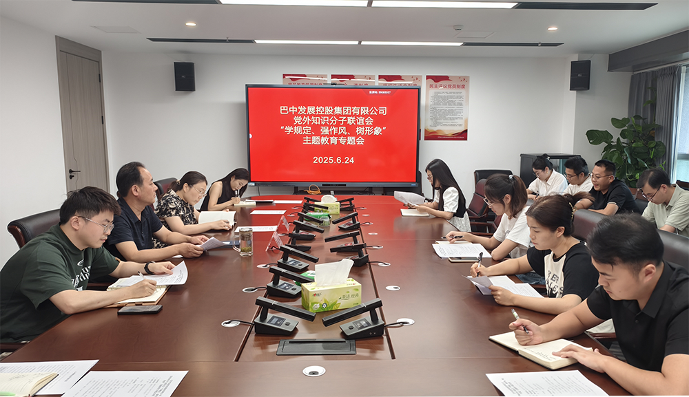 巴中發(fā)展集團(tuán)黨外知識分子聯(lián)誼會召開“學(xué)規(guī)定、強(qiáng)作風(fēng)、樹形象”主題教育專題會